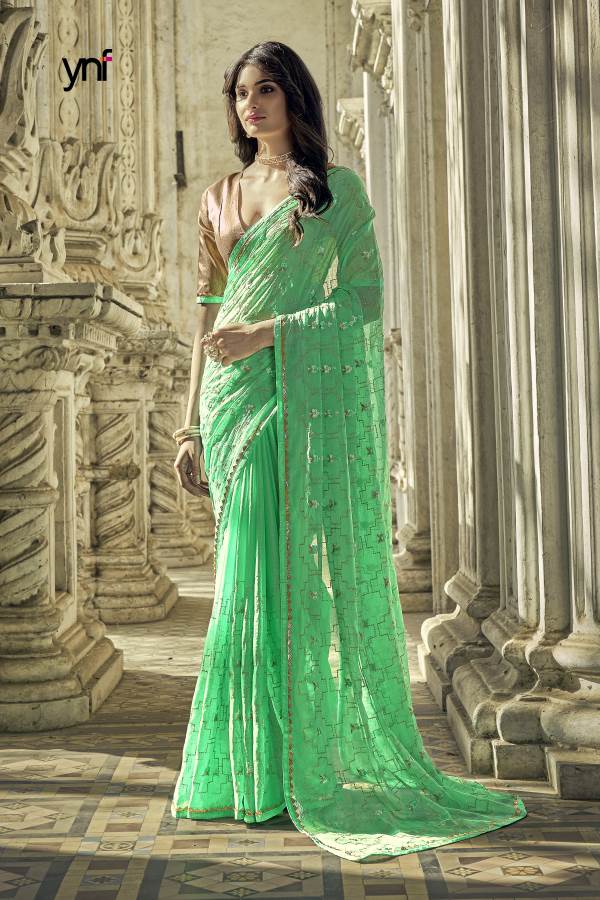 Ynf Kapardara Heavy Designer Festive Sequence Chiffon Latest Saree Collection